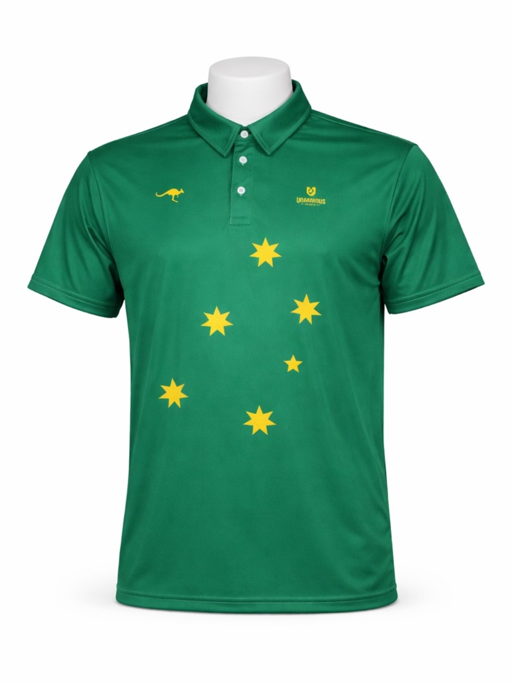 Men's Unanimous Golf Polo Shirt Green Yellow  Australian Constellation Size M